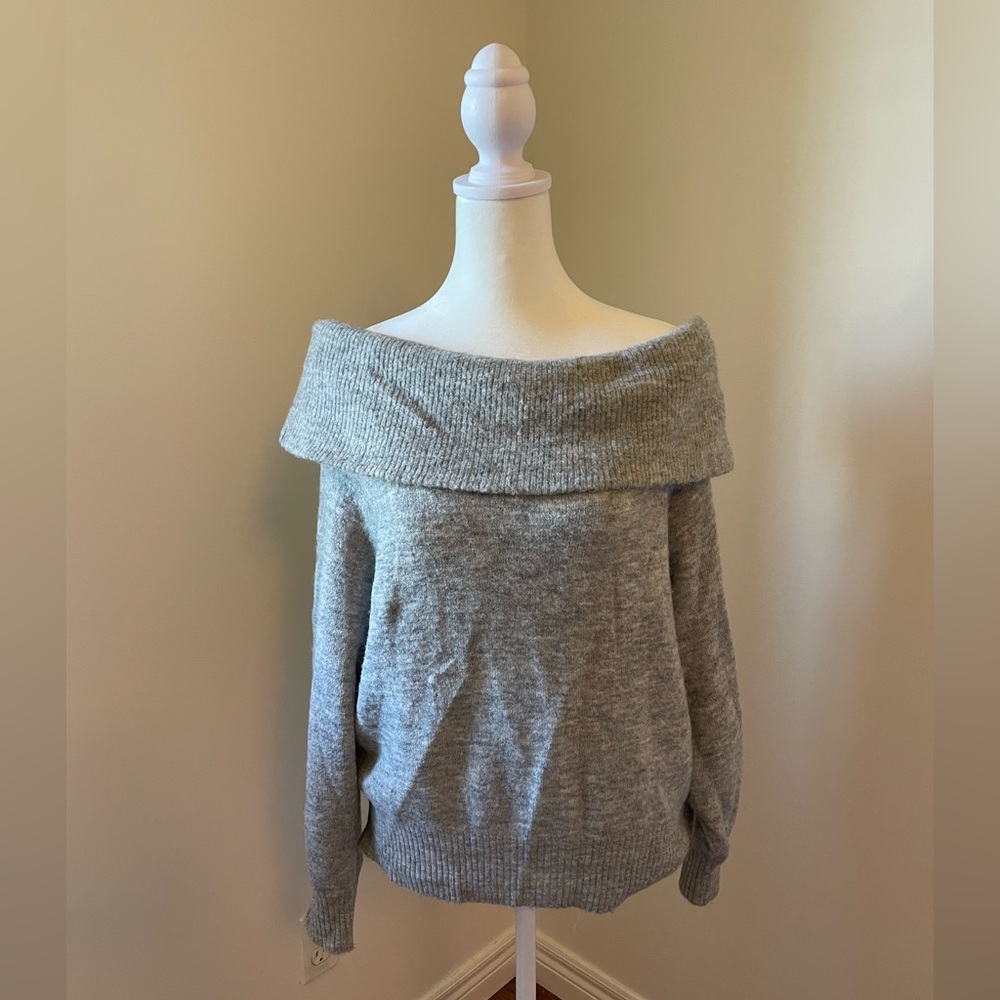 Gray Off-Shoulder Sweater from H&M